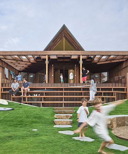 alexander symes revamps kite-like house in australia with solar power and recycled materials
