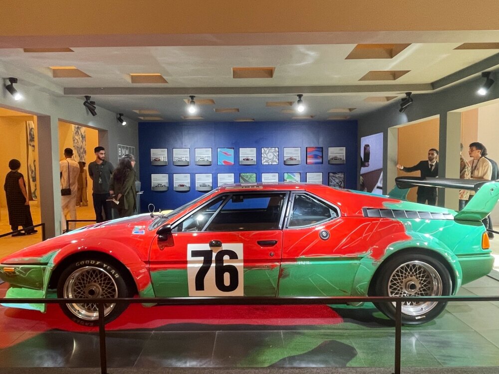 BMW’s art car world tour stops at art dubai with andy warhol’s vivid M1