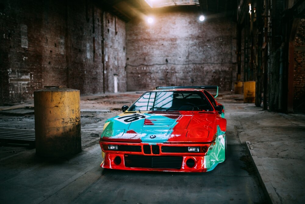 BMW’s art car world tour stops at art dubai with andy warhol’s vivid M1