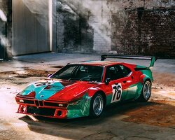 BMW’s art car world tour stops at art dubai with andy warhol’s vivid M1