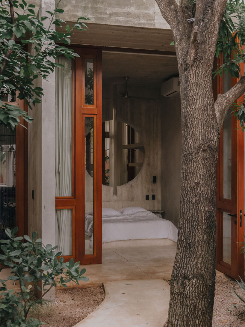 mexican house by ludwig godefroy unfolds as a porous concrete shell around lush courtyards