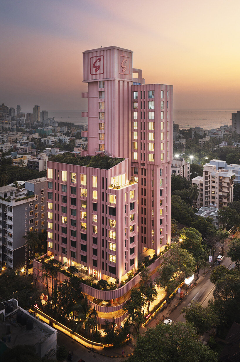 pink tower by satguru builders and NUDES brings sculptural curves to mumbai's skyline