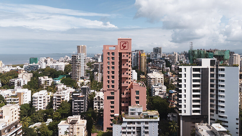 pink tower by satguru builders and NUDES brings sculptural curves to mumbai's skyline