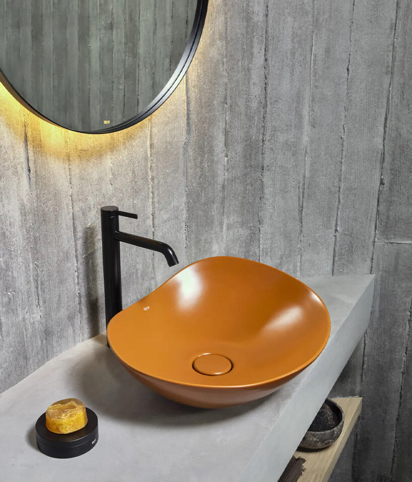 roca expands ohtake collection with sculptural basins and japanese-inspired bathtub