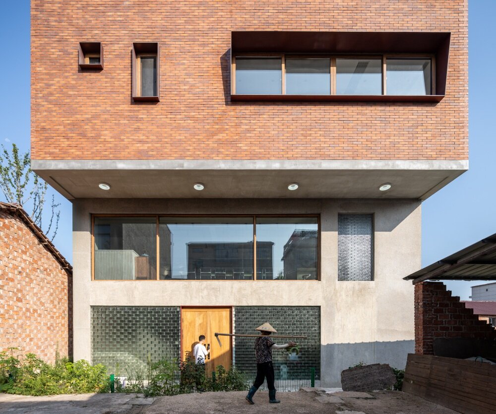 stepped brick layers of MUFU archlab's cultural space hosts village's festival traditions in china