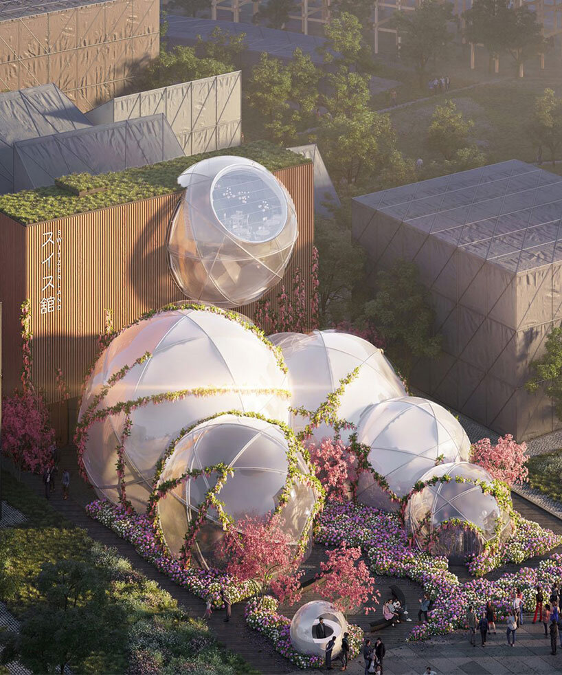 spherical swiss pavilion at expo 2025 osaka draws from