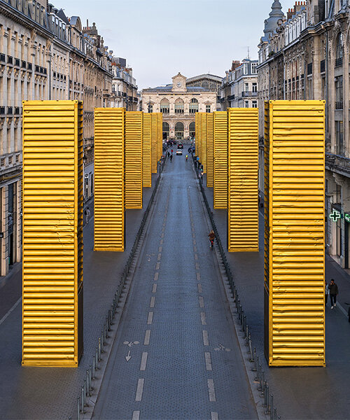 SpY reimagines industrial containers as golden monoliths in lille's urban landscape