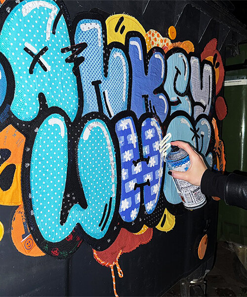 alicja kozłowska stitches rebellion into the streets with embroidered graffiti series