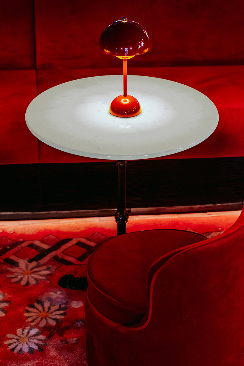 aluminum bar installation anchors 'central' café reopening in cologne by gathering gallery