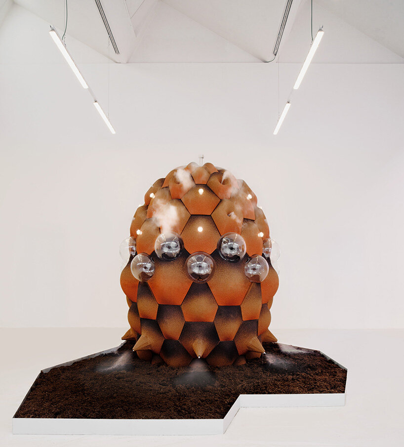 bacteria metabolize toxicity in andrés jaque's cork transspecies palace at triennale milano