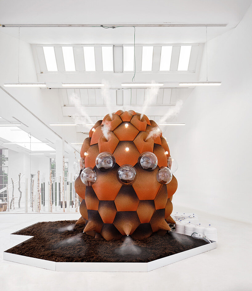 bacteria metabolize toxicity in andrés jaque's cork transspecies palace at triennale milano