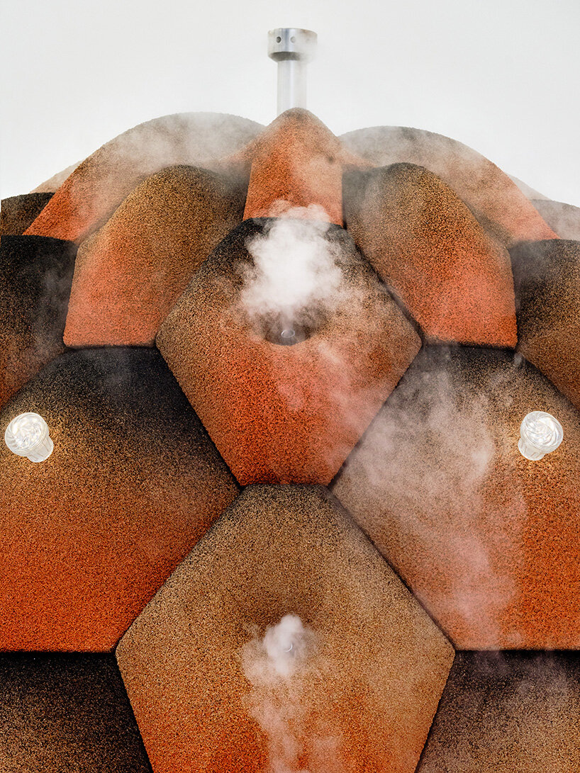 bacteria metabolize toxicity in andrés jaque's cork transspecies palace at triennale milano