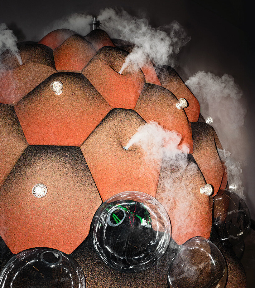 bacteria metabolize toxicity in andrés jaque's cork transspecies palace at triennale milano