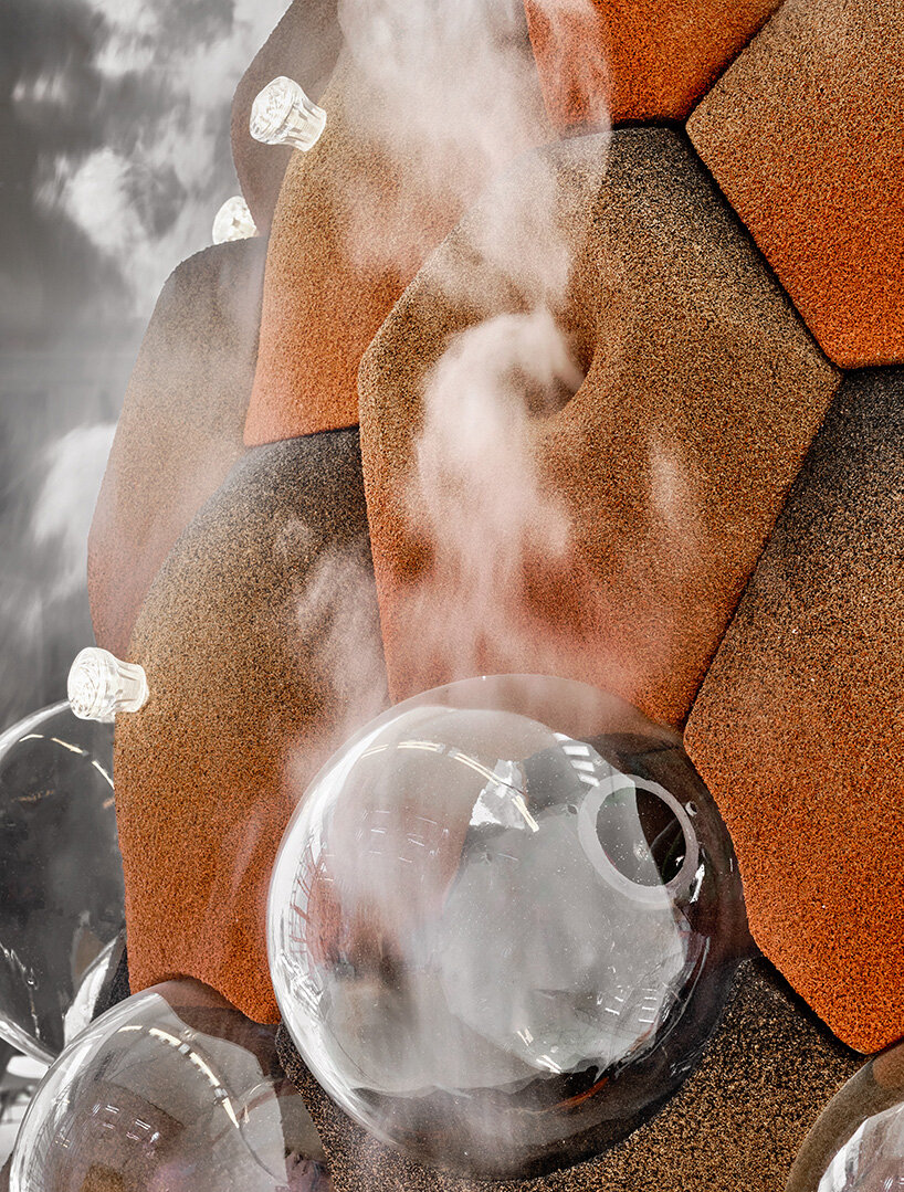 bacteria metabolize toxicity in andrés jaque's cork transspecies palace at triennale milano