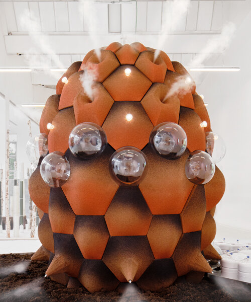 bacteria metabolize toxicity in andrés jaque's cork transspecies palace at triennale milano