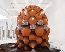 bacteria metabolize toxicity in andrés jaque's cork transspecies palace at triennale milano