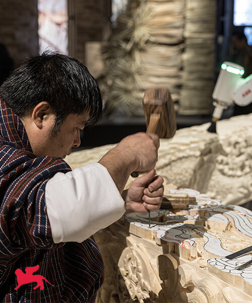 BIG’s ‘ancient future’ fuses hand-carving and robotics at venice biennale 2025