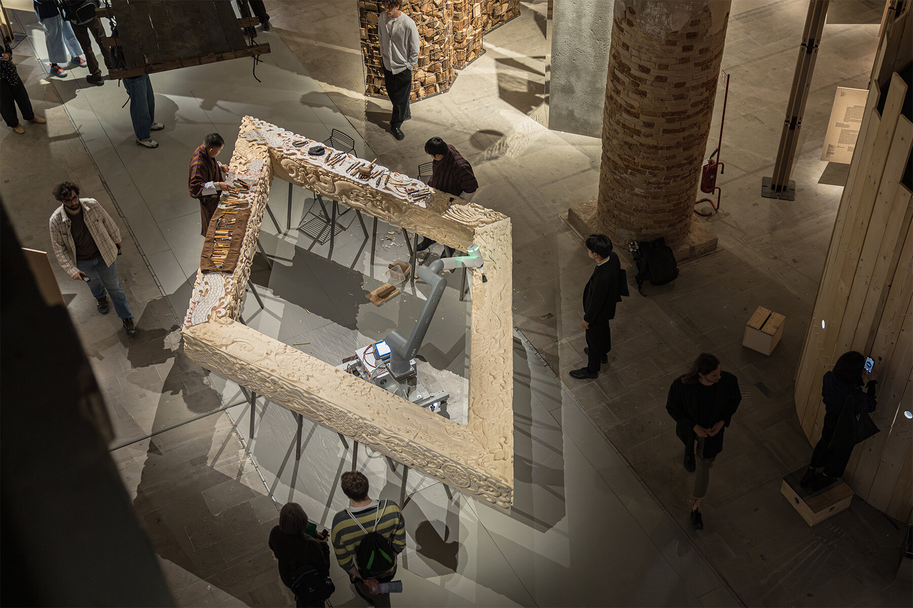 big-bjarke-ingels-group-ancient-future-hand-carving-robotics-venice-architecture-biennale-designboom-large01