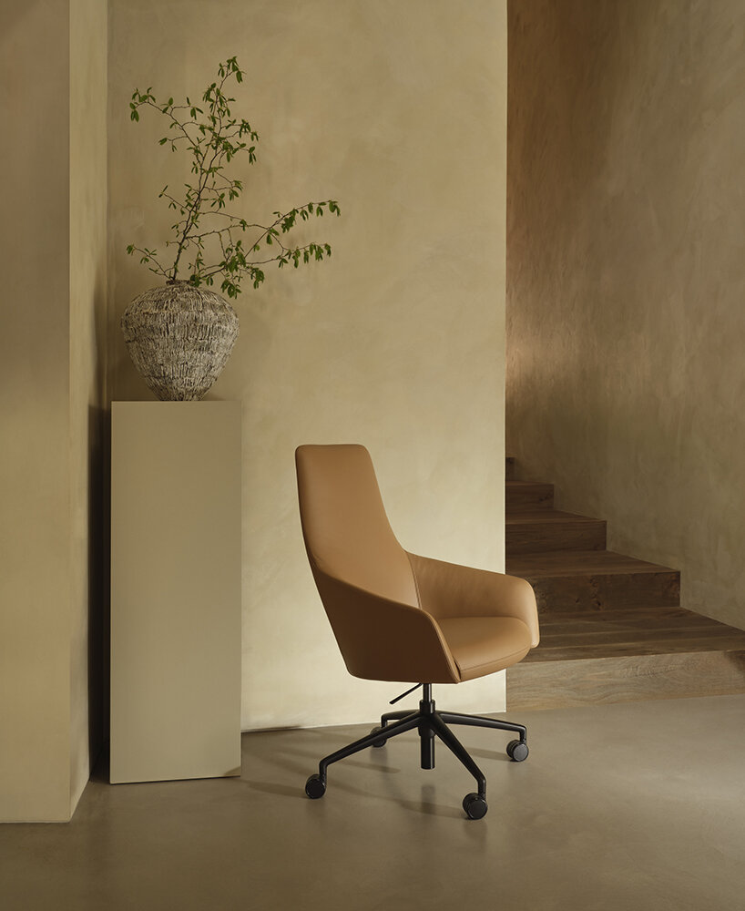 boss design dresses uma chair in bio-based foam refining carbon-free sculptural elegance