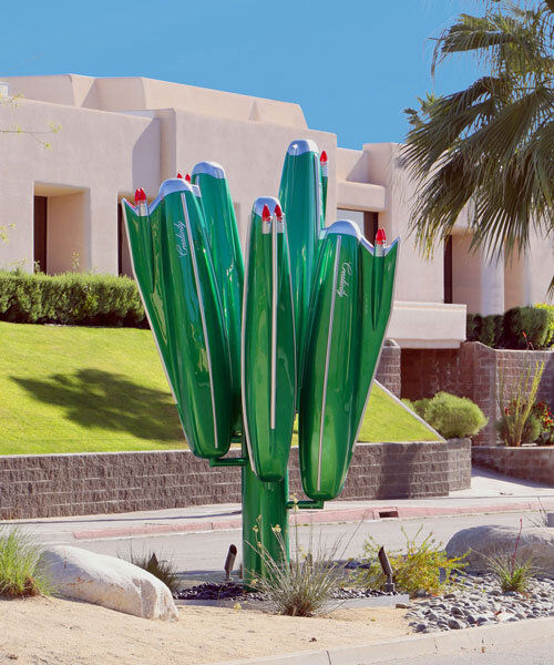 roger reutimann turns 1959 cadillac components into lighting cactus sculpture in california