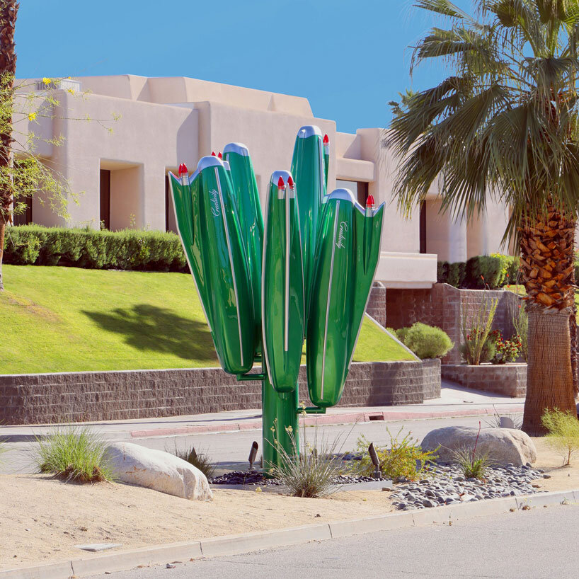 roger reutimann turns 1959 cadillac components into lighting cactus sculpture in california