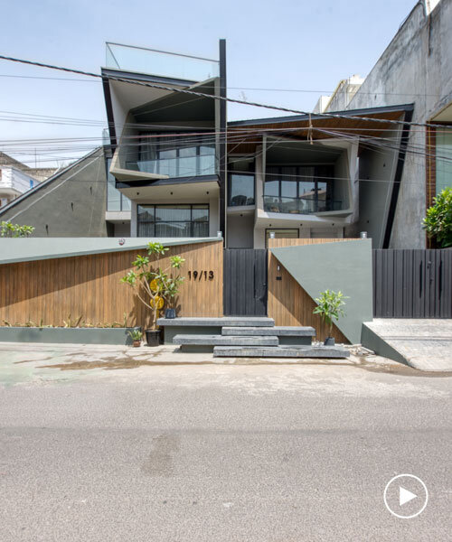 jagged planes in steel and concrete sculpt casa acentuada by smart arch studio in india