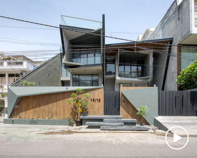 jagged planes in steel and concrete sculpt casa acentuada by smart arch studio in india