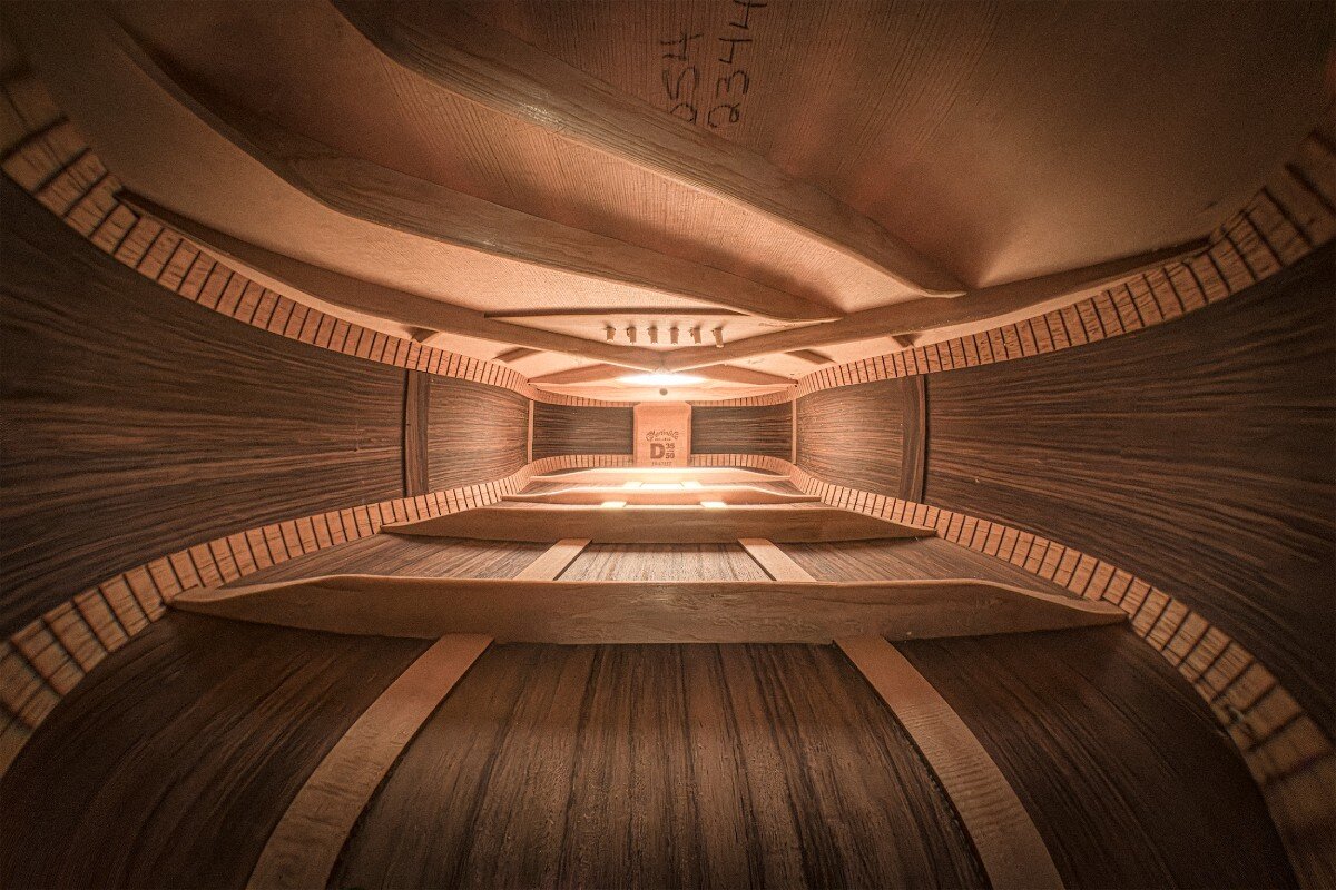 charles brooks captures vaulted, shaded spaces inside historic musical instruments