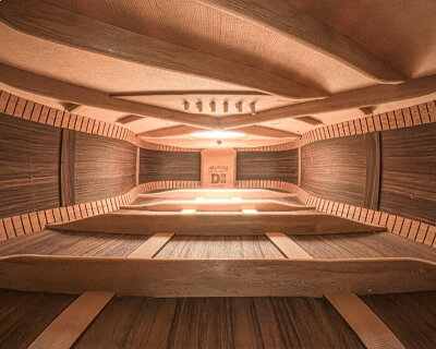 charles brooks captures vaulted, shaded spaces inside historic musical instruments
