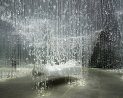 chiharu shiota suspends butterfly wings over warm bed at beijing's red brick art museum