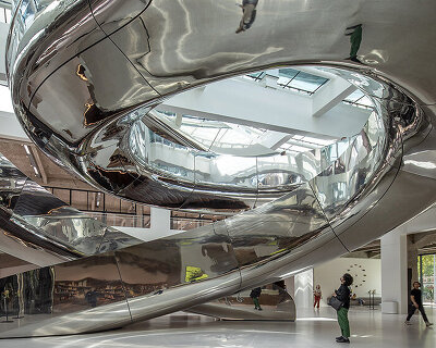 a closer look at MAD's steel tornado at the fenix museum through the lens of danica o. kus