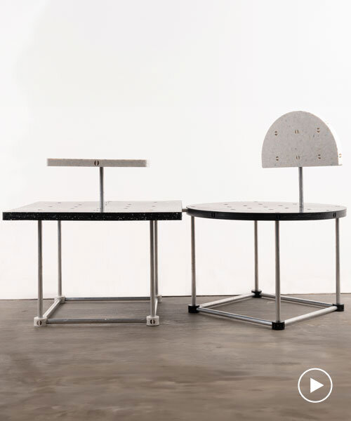 recycled plastic plates compose marcela coppari's cosmoplast modular furniture series