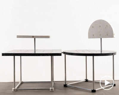 recycled plastic plates compose marcela coppari's cosmoplast modular furniture series