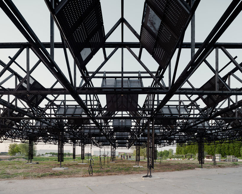 dark skies sonic pavilion suspends sound system over crowd at horst arts & music festival