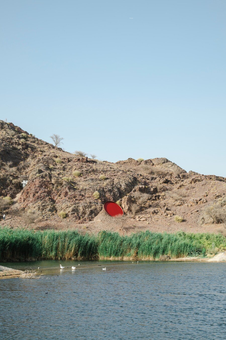 five metallic discs carve shaikha al mazrou's contemplative sculpture trail in UAE mountains