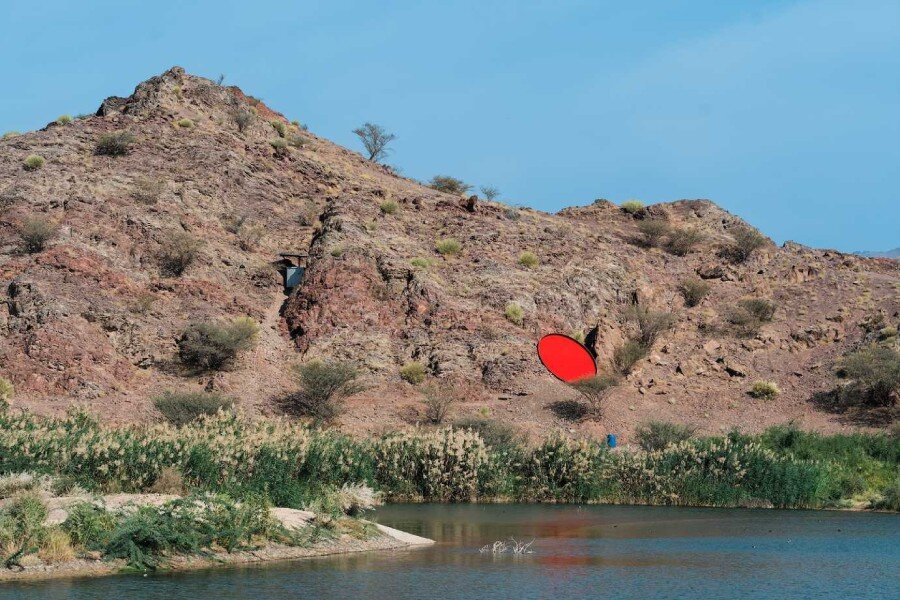five metallic discs carve shaikha al mazrou's contemplative sculpture trail in UAE mountains