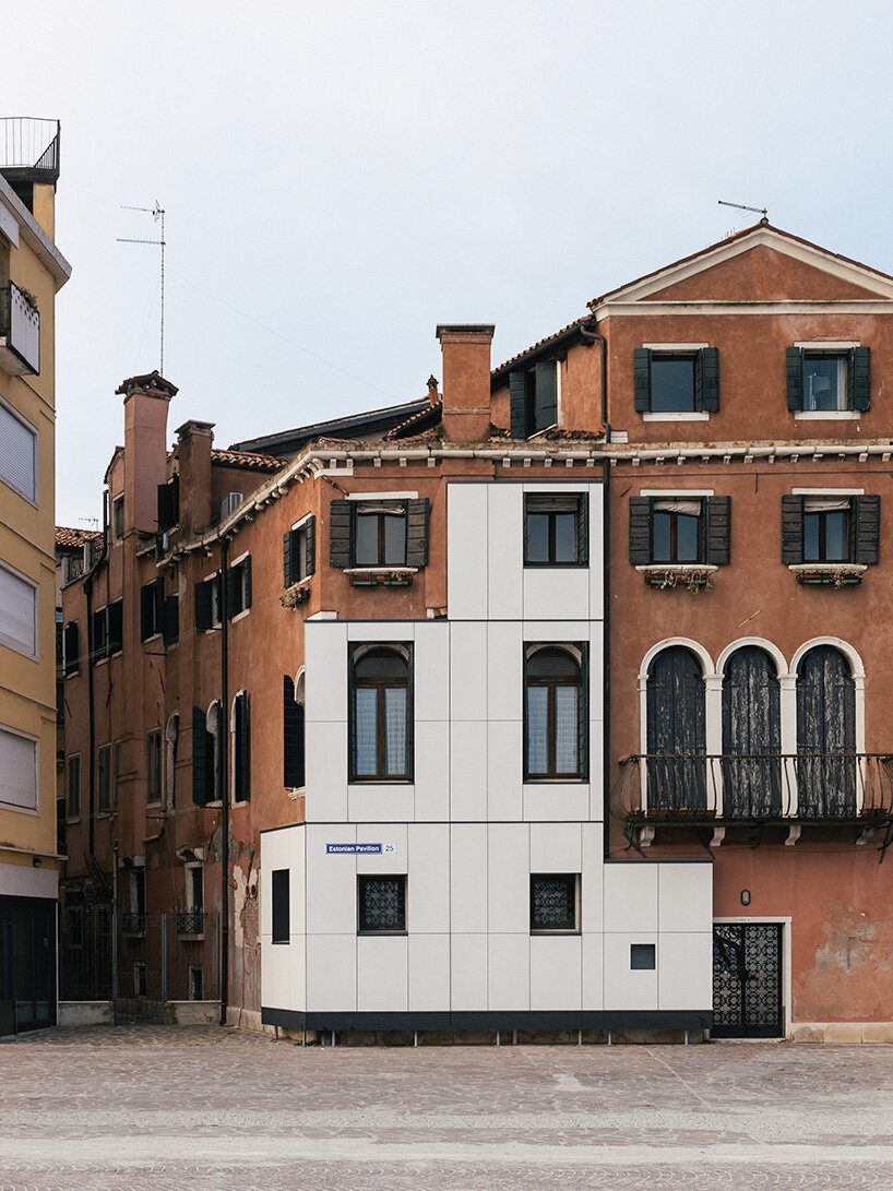 estonian pavilion wraps historic palazzetto in insulation for venice architecture biennale 2025