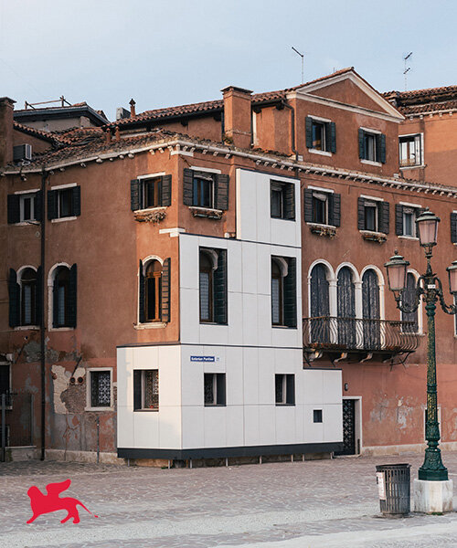 estonian pavilion wraps historic palazzetto in insulation for venice architecture biennale 2025