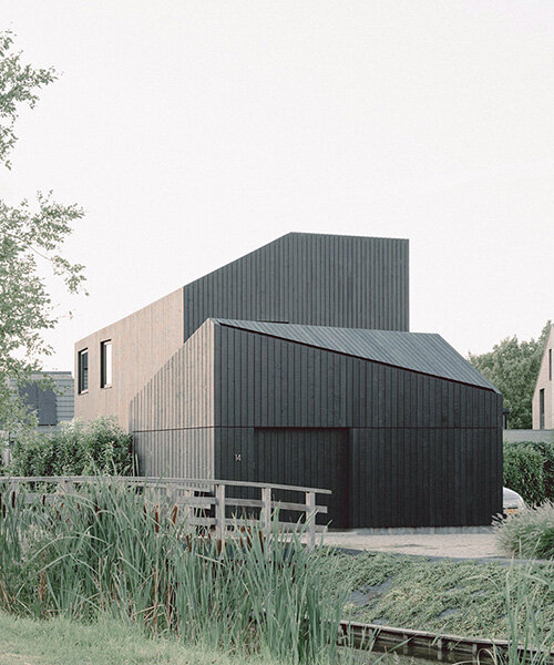 studio vincent architecture's 'foxhole' home uses rooflines and voids to frame seclusion