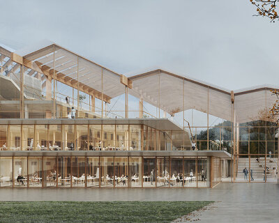 georges batzios unifies volumes of agricultural college in austria with stepped terraces
