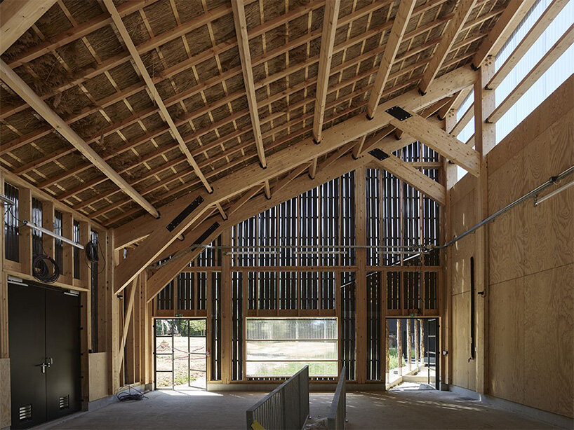guinee*potin's agro-ecological park revives french site through timber and translucent skins