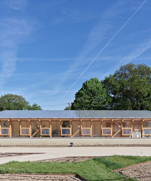 guinee*potin's agro-ecological park revives french site through timber and translucent skins