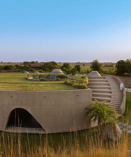 RA design studio tops radial 'habitat 0' community hub with rooftop garden in india