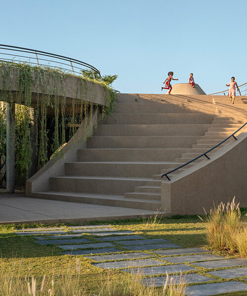 RA design studio tops radial 'habitat 0' community hub with rooftop garden in india