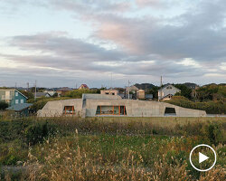 concrete isumi villa by takeshi hosaka architects organically spreads over land in japan