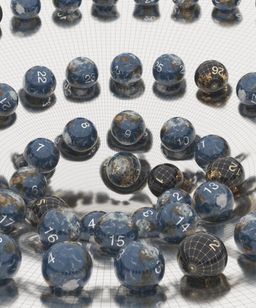jaekeun lee’s spiral calendar of globe-like beads reimagines time as circular motion