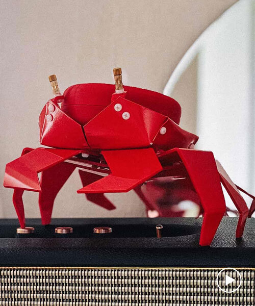 meet kogani, a little origami-style crab that encases compact speakers