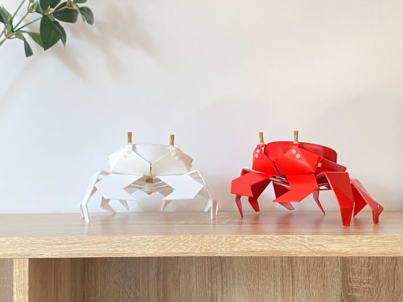 meet kogani, a little origami-style crab that encases compact speakers