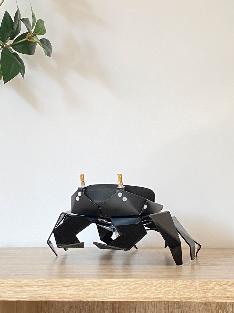 meet kogani, a little origami-style crab that encases compact speakers