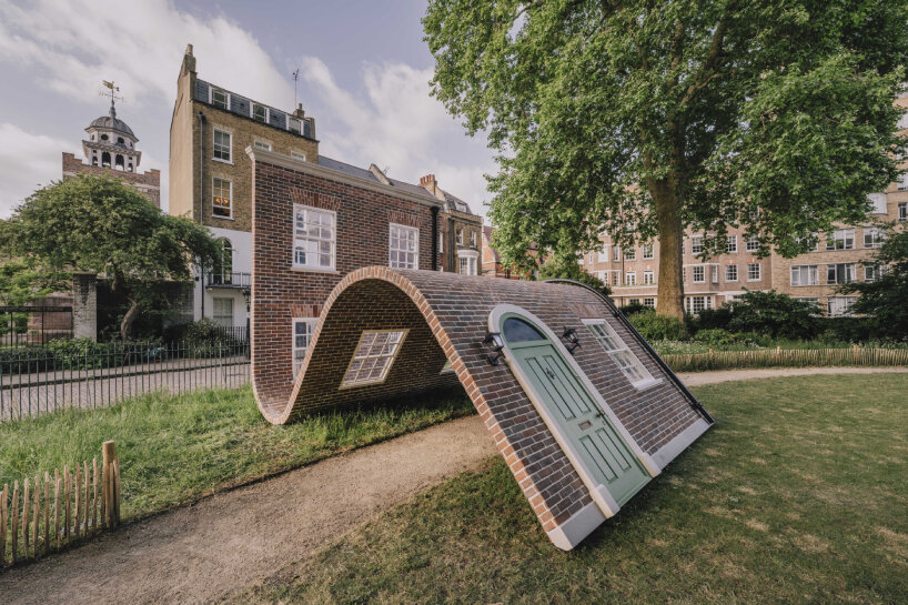 Alex Chinneck facade sculpture made of monumental brick